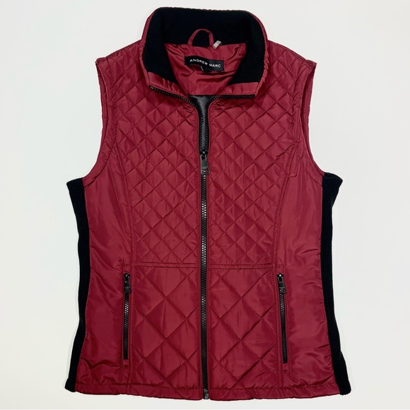 Andrew Marc Puffer Vest Full Zip Burgundy / Maroon Red Jacket Size Small - Picture 14 of 14